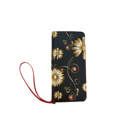 Flowers in golden colors Women's Clutch Wallet (Model 1637)