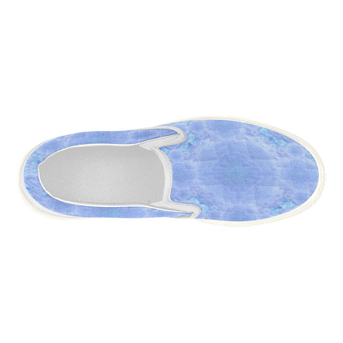 Blue Pastel Mandala Women's Slip-on Canvas Shoes (Model 019)