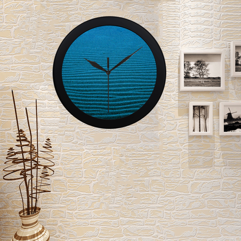 blue sand Circular Plastic Wall clock