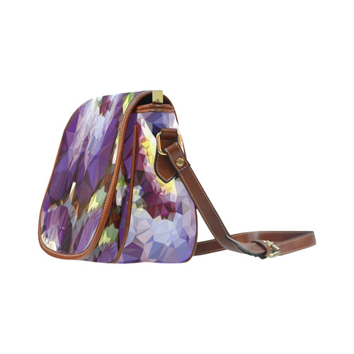 Purple Abstract Geometric Dream Saddle Bag/Small (Model 1649) Full Customization