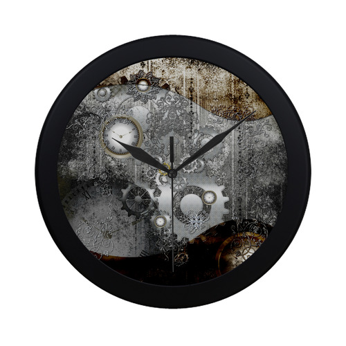 Steampunk in vintage design Circular Plastic Wall clock