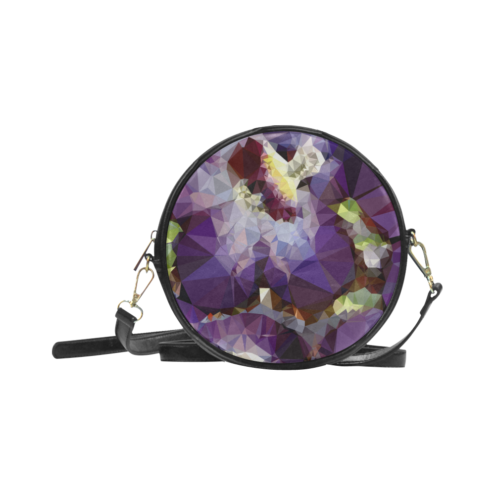 Purple Abstract Geometric Dream Round Sling Bag (Model 1647)