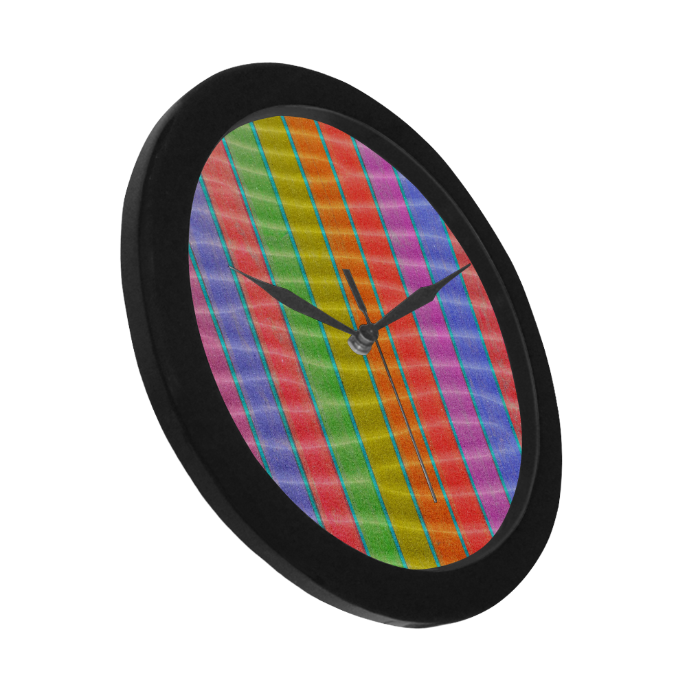 sandy stripes Circular Plastic Wall clock