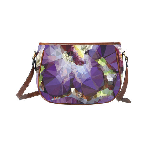 Purple Abstract Geometric Dream Saddle Bag/Large (Model 1649)