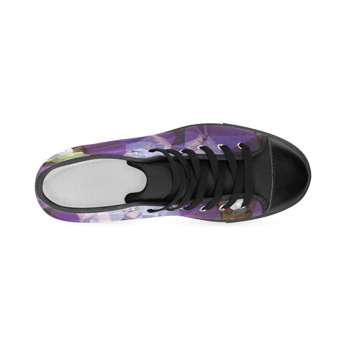 Purple Abstract Geometric Dream Men’s Classic High Top Canvas Shoes (Model 017)