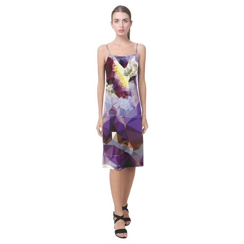 Purple Abstract Geometric Dream Alcestis Slip Dress (Model D05)
