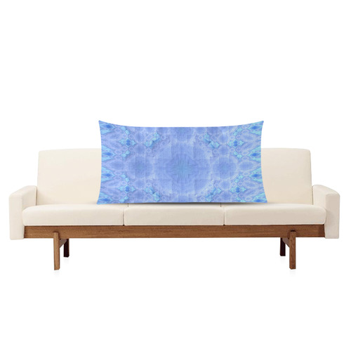 Blue Pastel Mandala Rectangle Pillow Case 20"x36"(Twin Sides)