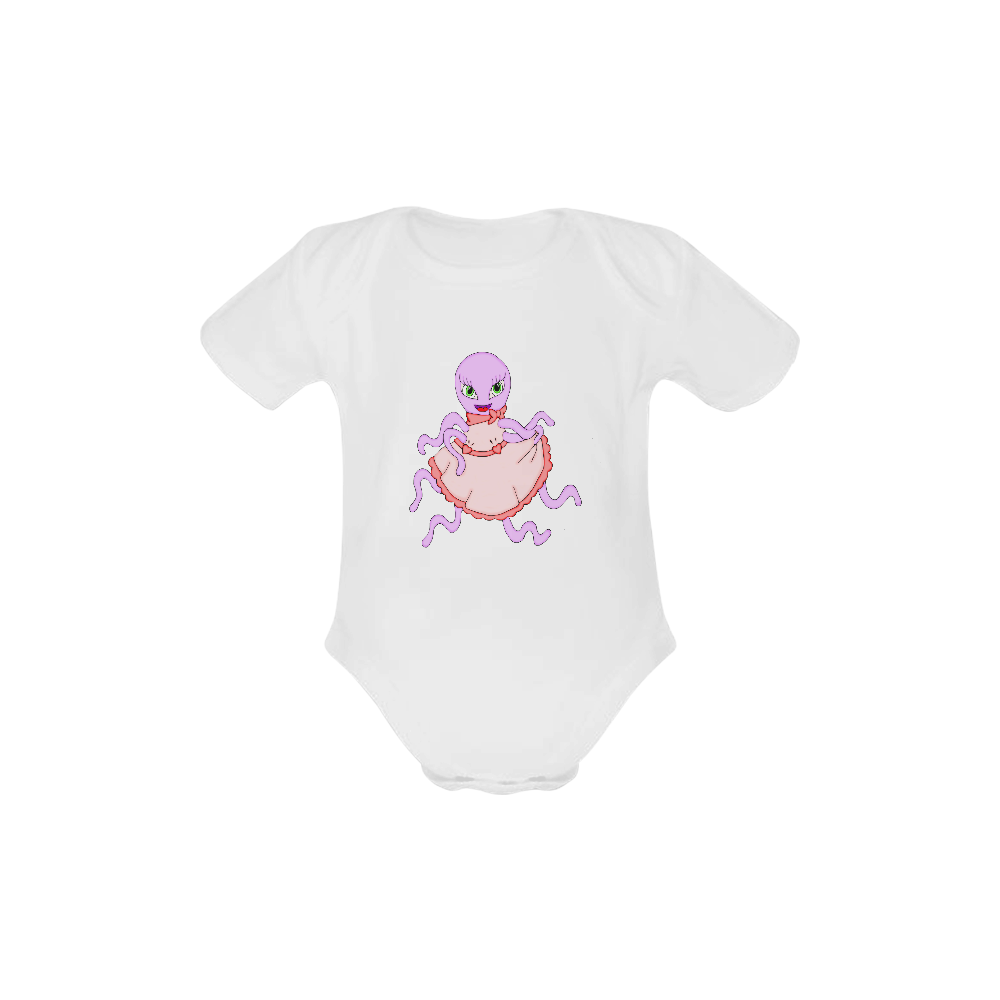 Octavia Octopus White Baby Powder Organic Short Sleeve One Piece (Model T28)