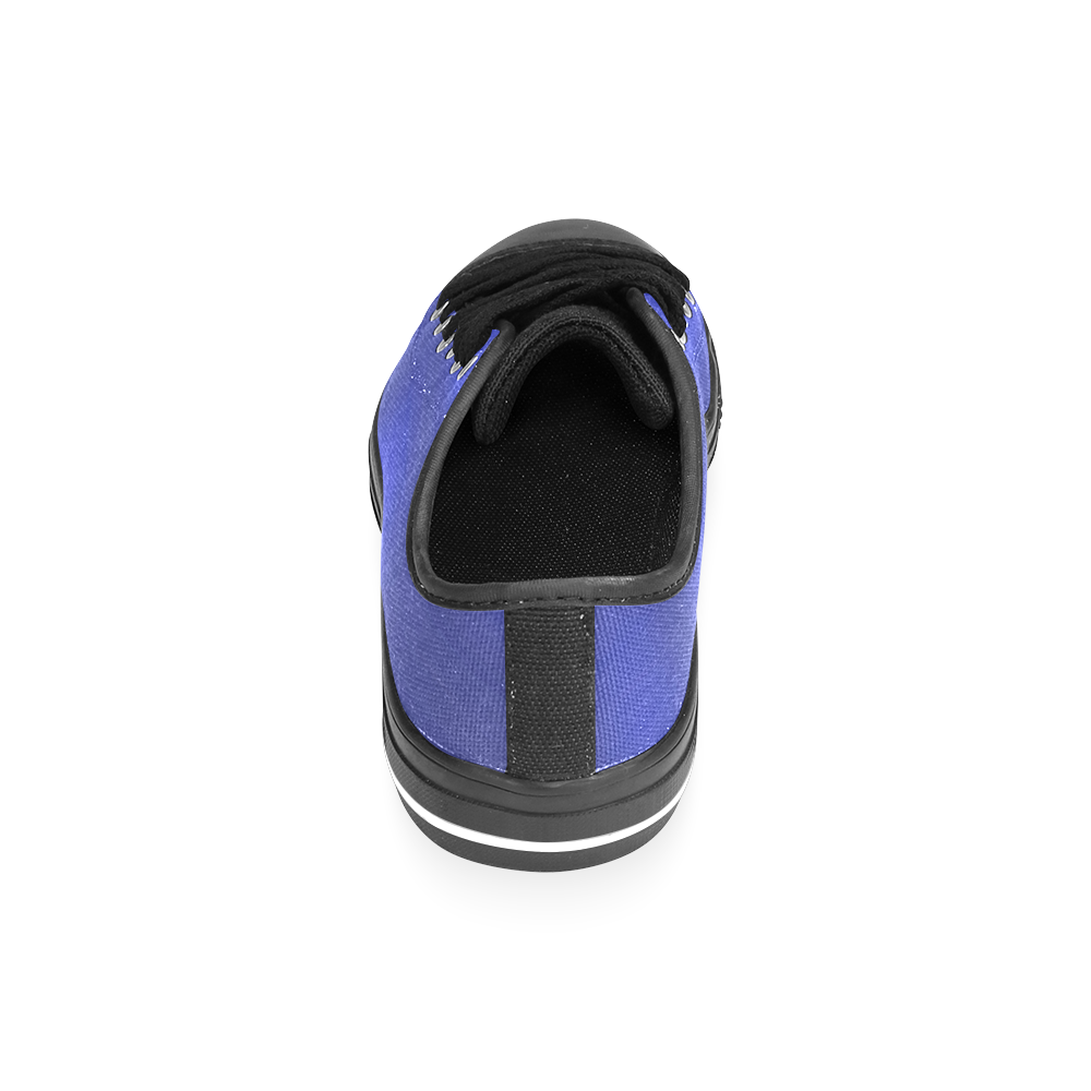 Plastic Blue Horizontal Stripes Men's Classic Canvas Shoes/Large Size (Model 018)