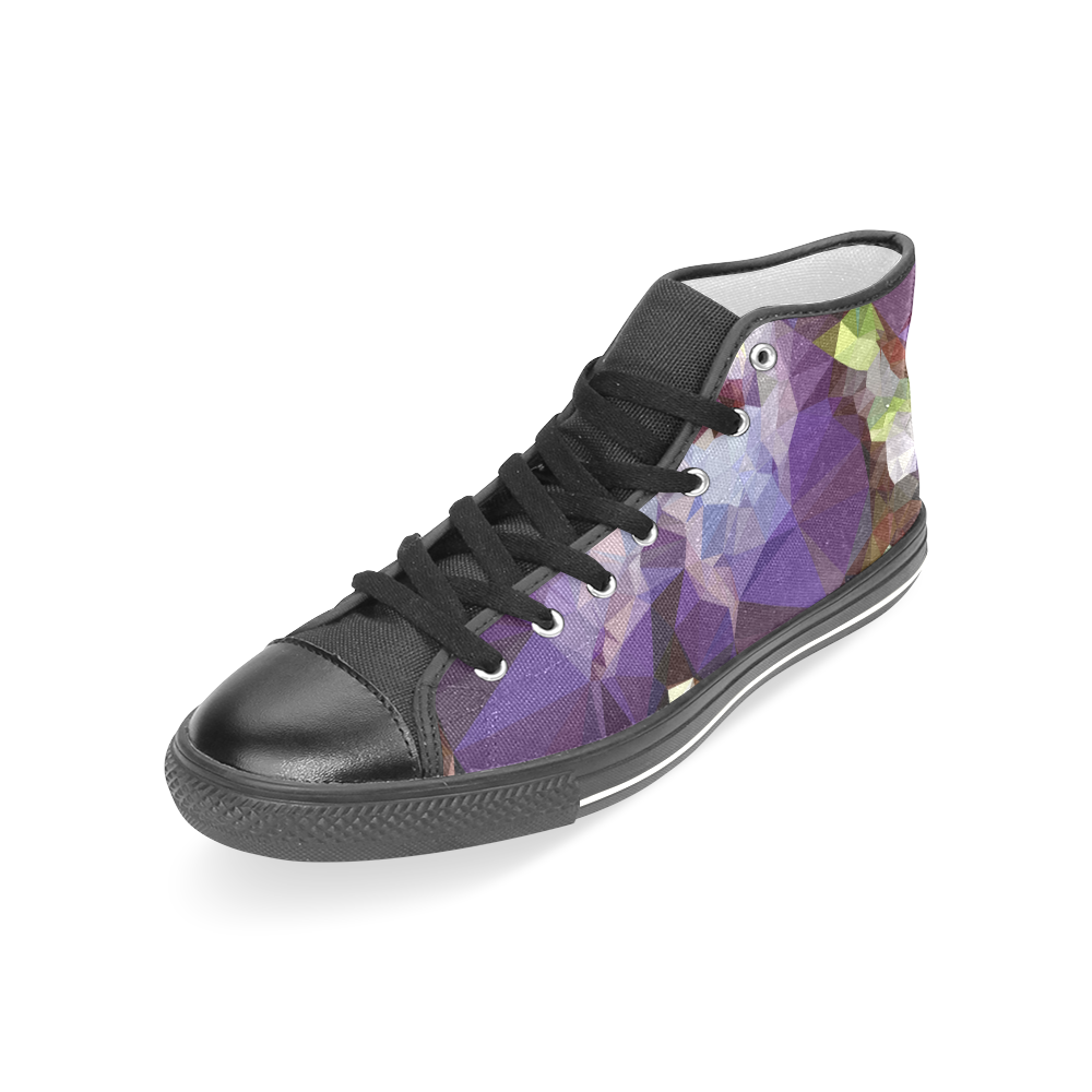 Purple Abstract Geometric Dream Women's Classic High Top Canvas Shoes (Model 017)