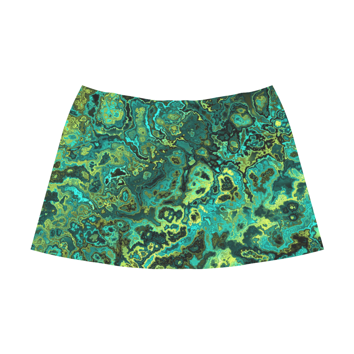 greens abstract Mnemosyne Women's Crepe Skirt (Model D16)