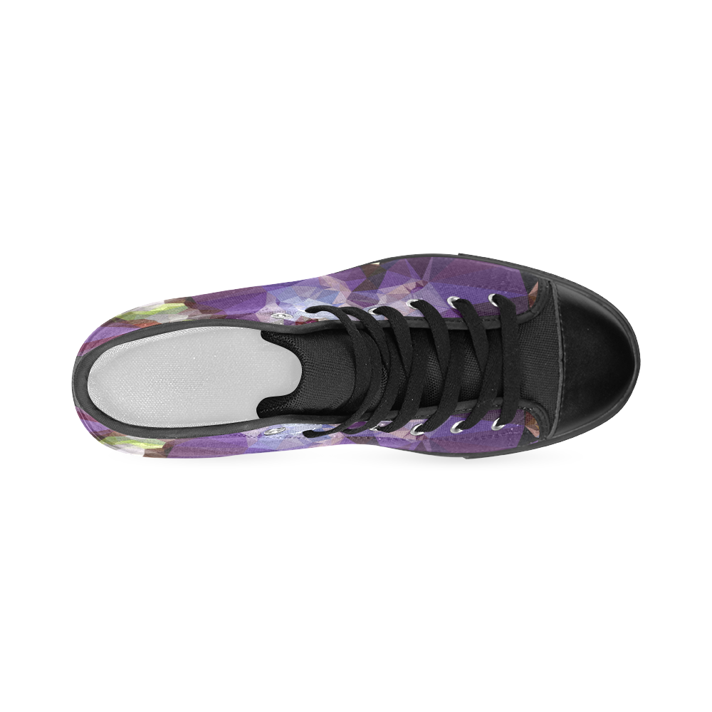 Purple Abstract Geometric Dream Women's Classic High Top Canvas Shoes (Model 017)
