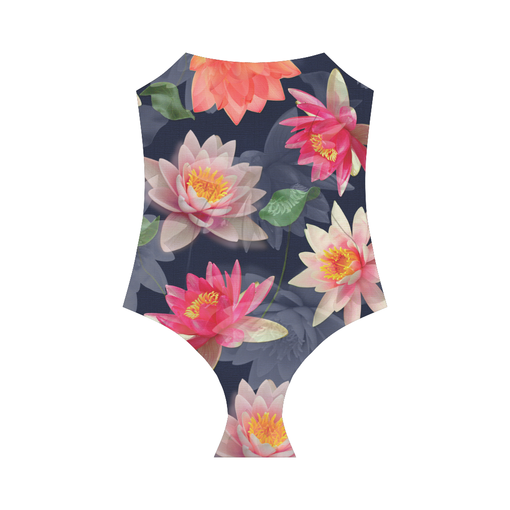 Lotus Flower Pattern-2 Strap Swimsuit ( Model S05)