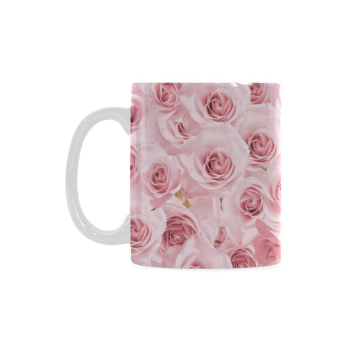 Rose roses floral flowers- Pink pattern White Mug(11OZ)