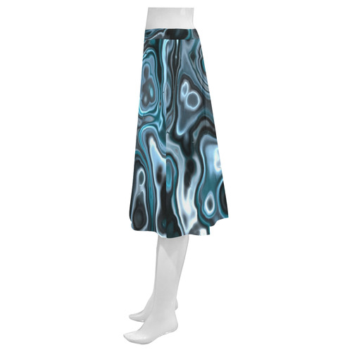 molten blue Mnemosyne Women's Crepe Skirt (Model D16)