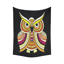 Yellow Green Beautiful Ethnic Owl Nature Cotton Linen Wall Tapestry 60"x 80"