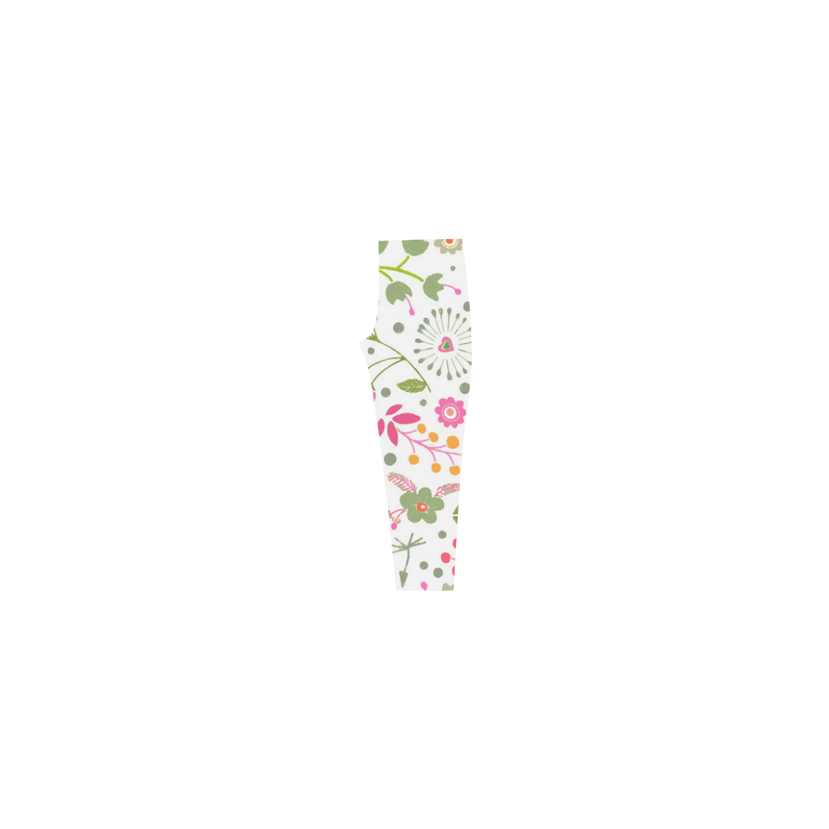 Cute Heart Flowers Floral Capri Legging (Model L02)