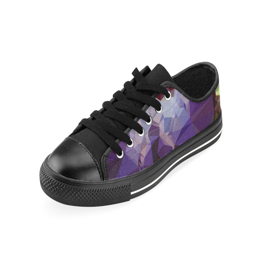 Purple Abstract Geometric Dream Canvas Women's Shoes/Large Size (Model 018)