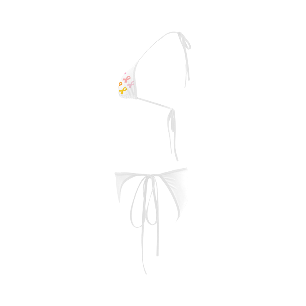 Cute artistic Luxurious bikini with Original rainbow Ribbons Custom Bikini Swimsuit