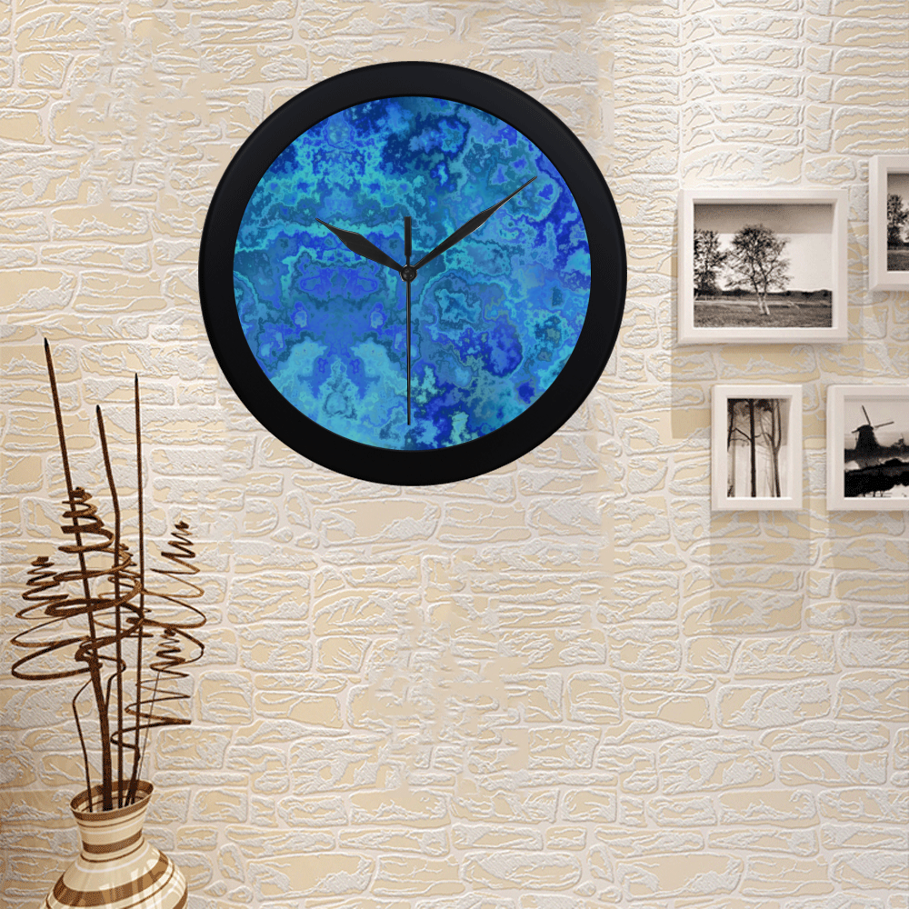 blue reef Circular Plastic Wall clock