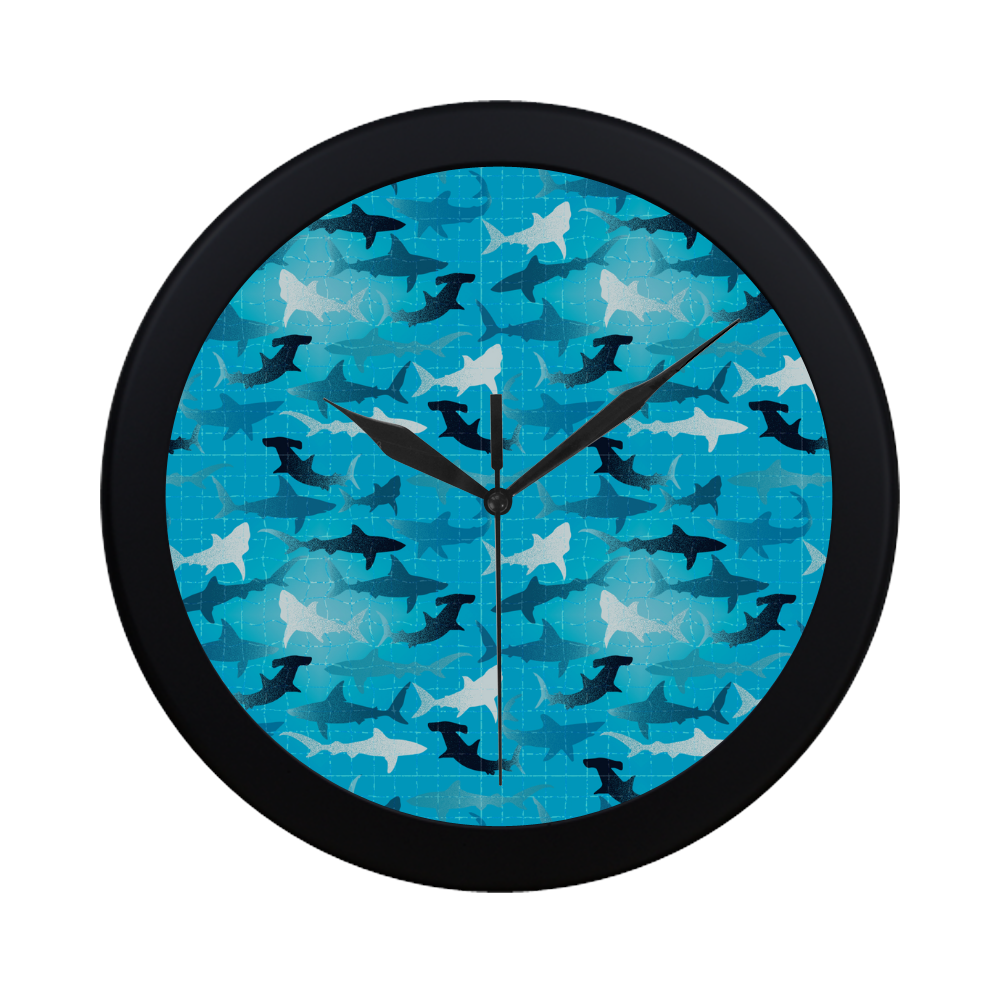 sharks! Circular Plastic Wall clock