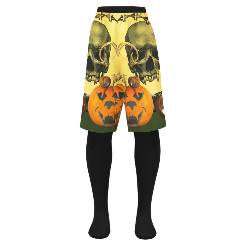 Halloween, funny pumpkins with skull Men's Swim Trunk (Model L21)