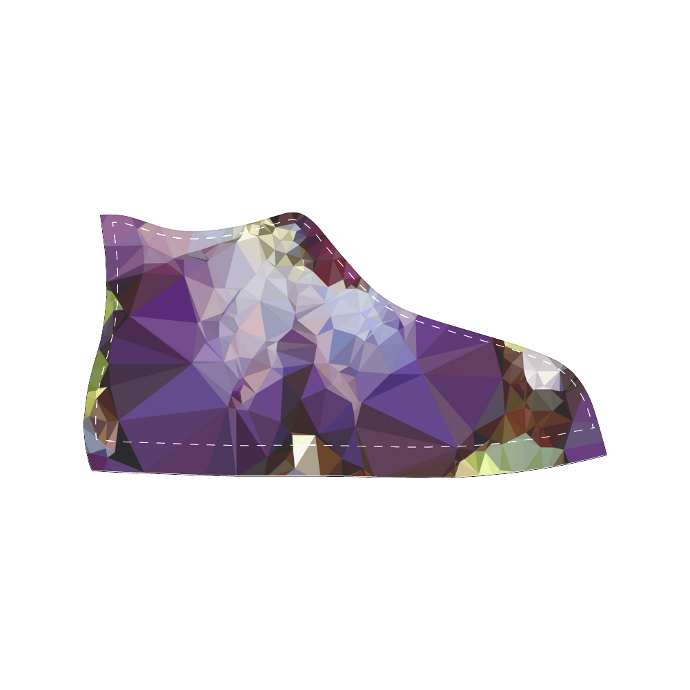 Purple Abstract Geometric Dream Men’s Classic High Top Canvas Shoes /Large Size (Model 017)