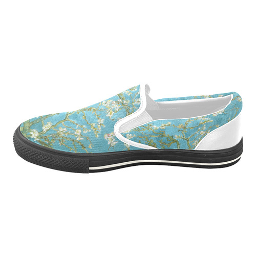 Vincent Van Gogh Blossoming Almond Tree Women's Unusual Slip-on Canvas Shoes (Model 019)