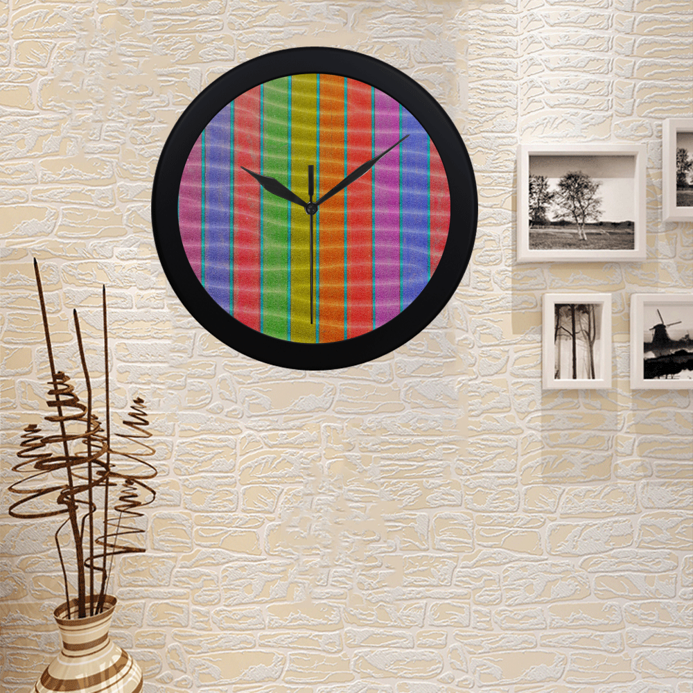 sandy stripes Circular Plastic Wall clock