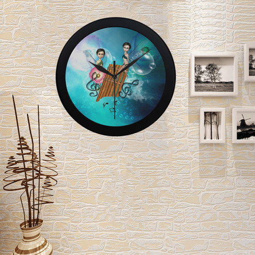 Pan flute with bubbles Circular Plastic Wall clock