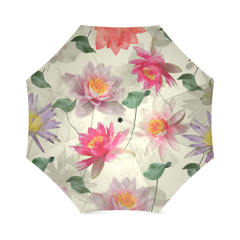 Lotus Flower Pattern Foldable Umbrella (Model U01)