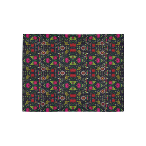 Roses and green leaf Area Rug 5'3''x4'