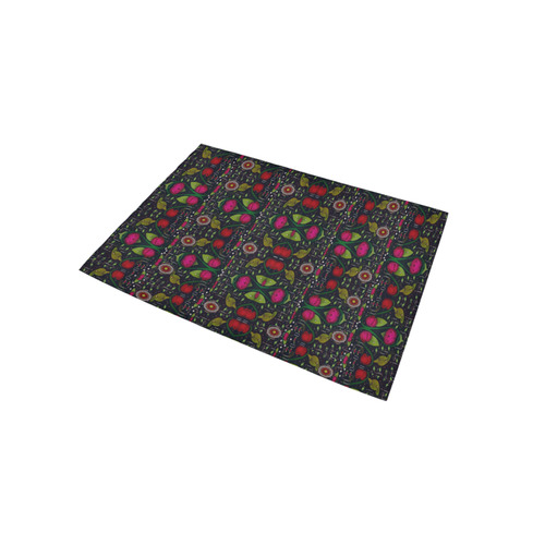 Roses and green leaf Area Rug 5'x3'3''