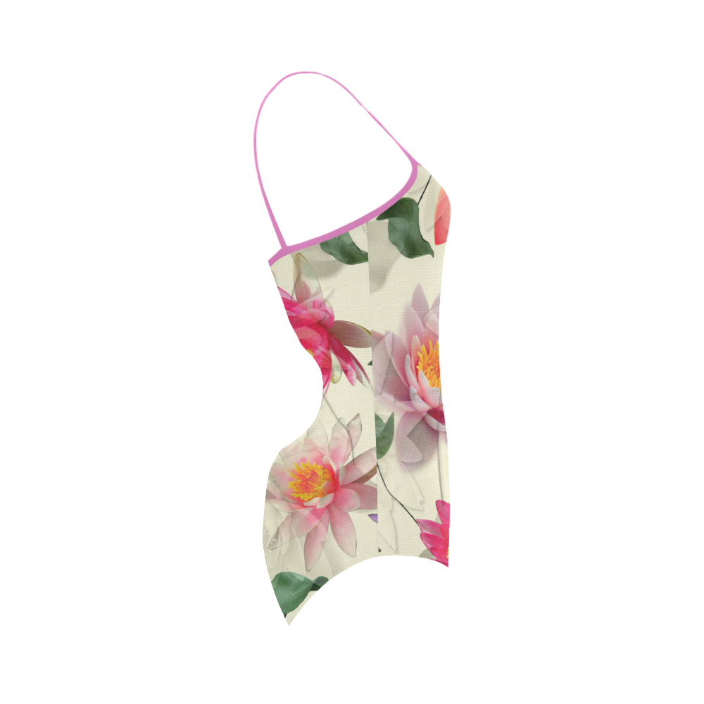 Lotus Flower Pattern Strap Swimsuit ( Model S05)