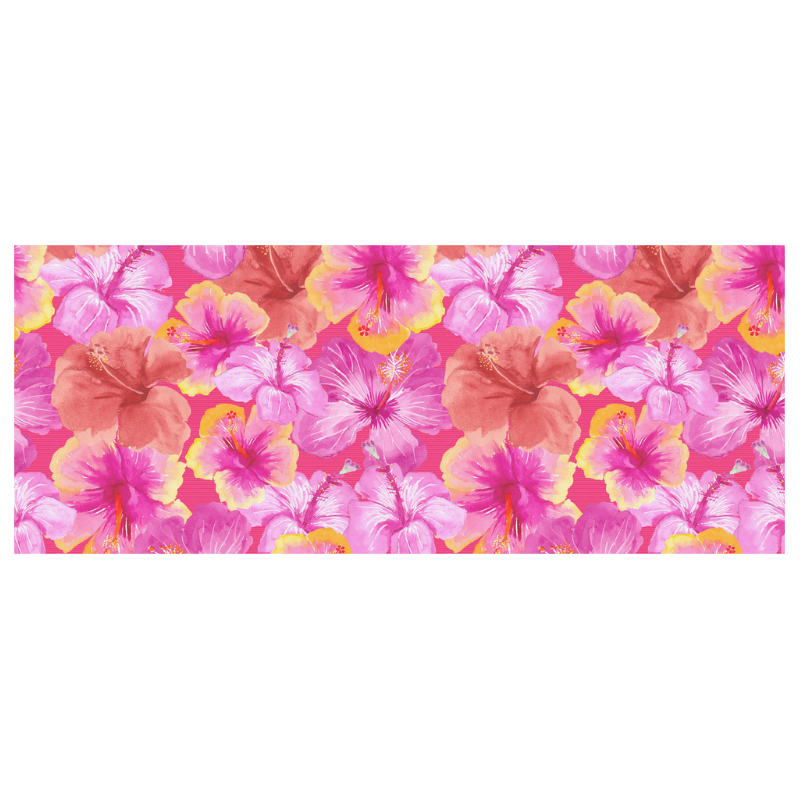 Hibiscus floral flowers flower-Cute pink pattern White Mug(11OZ)