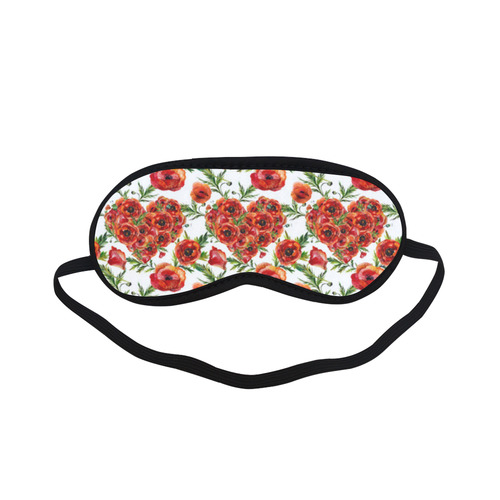 Poppies Poppy flowers floral hearts pattern Sleeping Mask
