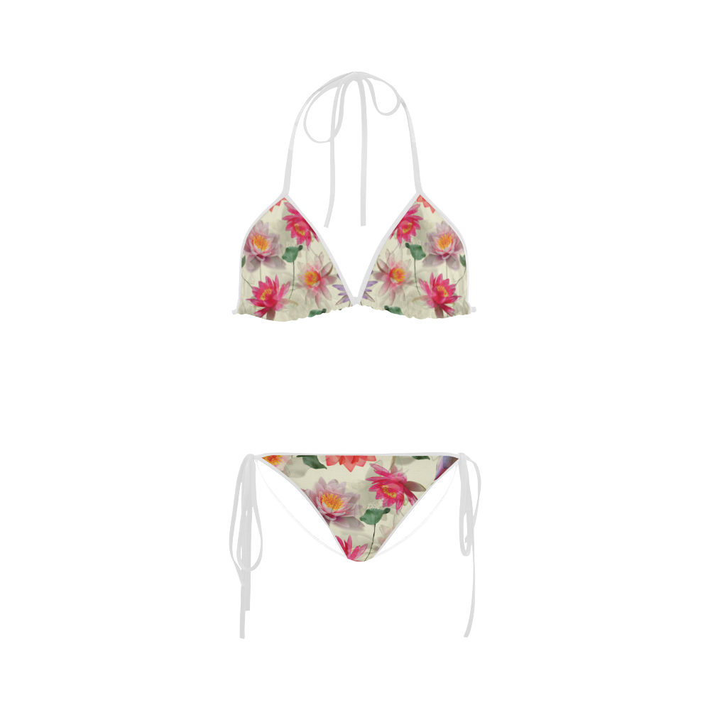Lotus Flower Pattern Custom Bikini Swimsuit