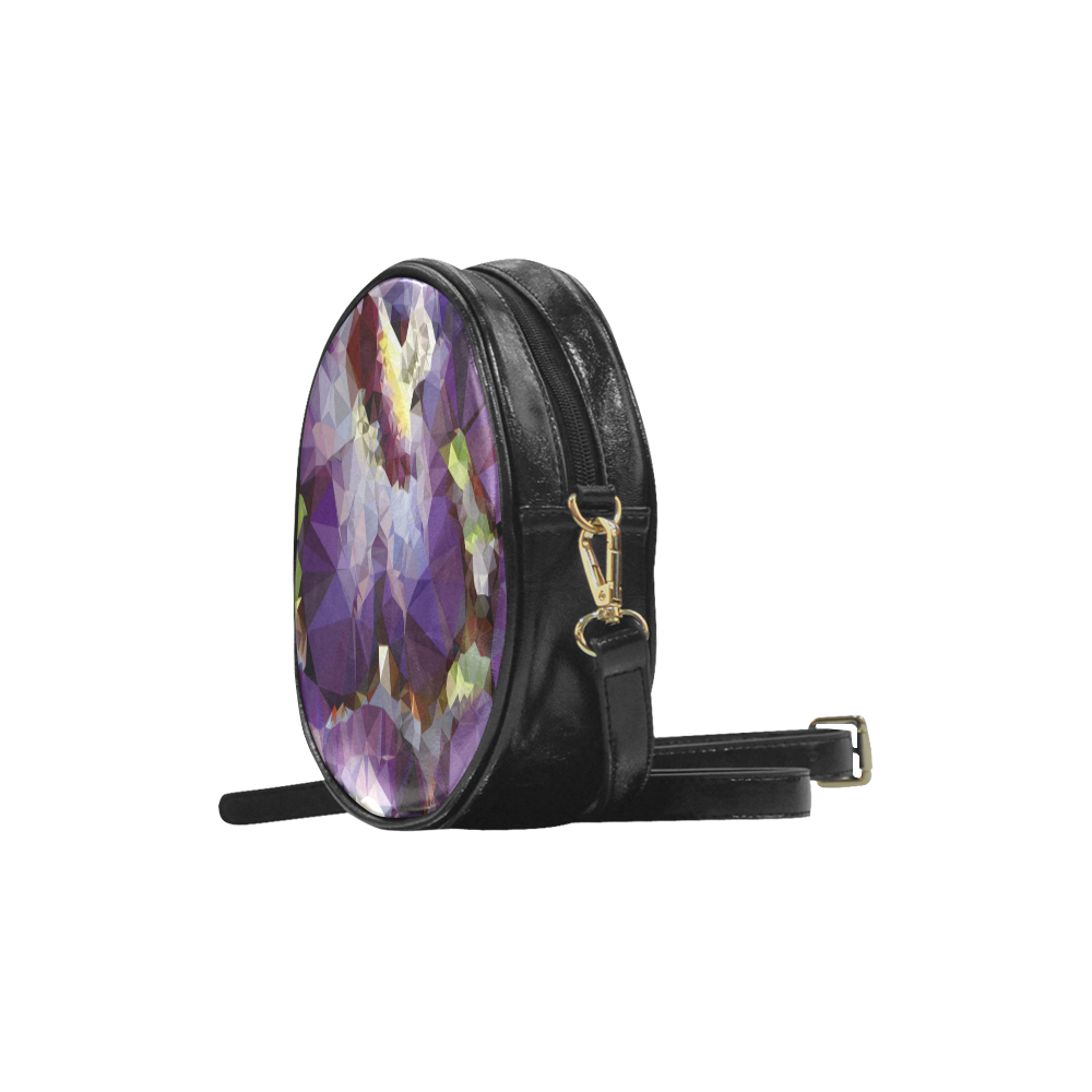 Purple Abstract Geometric Dream Round Sling Bag (Model 1647)