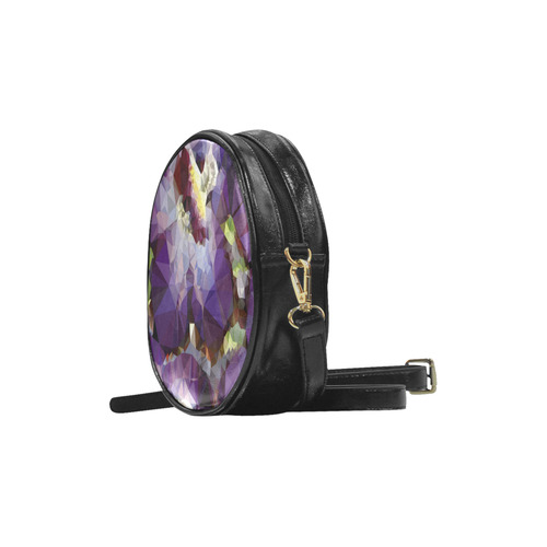 Purple Abstract Geometric Dream Round Sling Bag (Model 1647)