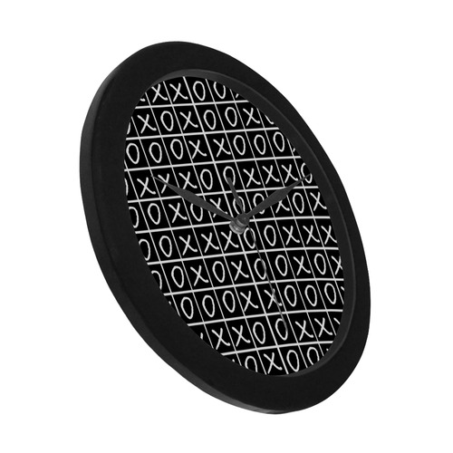 OXO Game - Noughts and Crosses Circular Plastic Wall clock