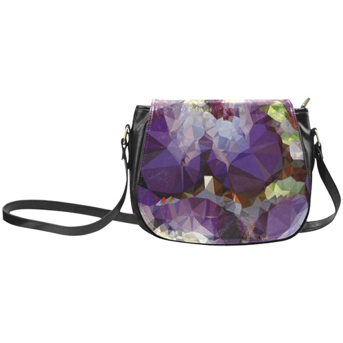 Purple Abstract Geometric Dream Classic Saddle Bag/Small (Model 1648)