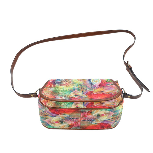 Summer Floral Dreams Saddle Bag/Small (Model 1649) Full Customization