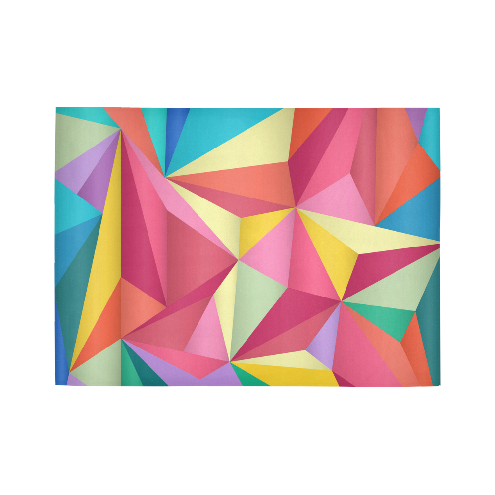 Colorful Triangles Abstract Geometric Area Rug7'x5'