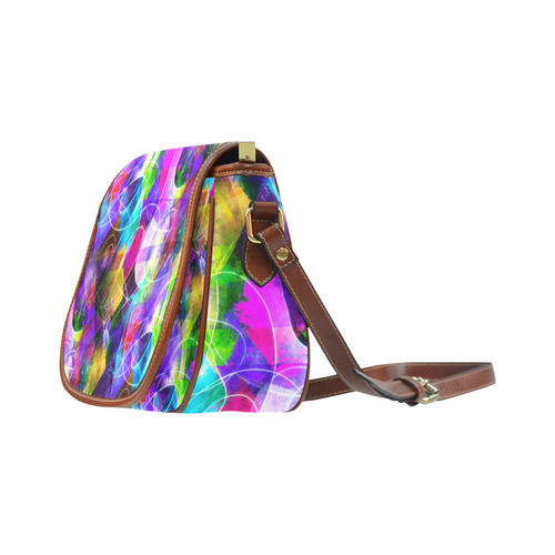 Color Collision Saddle Bag/Small (Model 1649) Full Customization