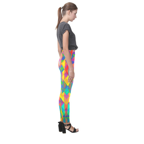 Colorful Abstract Christmas New Year Celebration Cassandra Women's Leggings (Model L01)