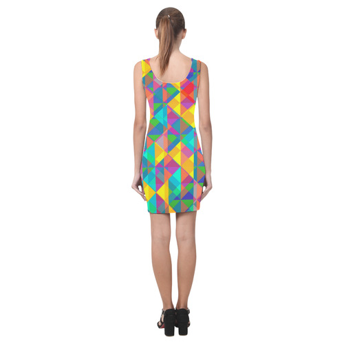 Colorful Abstract Christmas New Year Celebration Medea Vest Dress (Model D06)