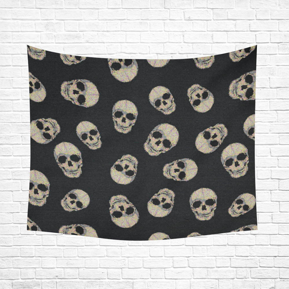 The Living Skull Cotton Linen Wall Tapestry 60"x 51"