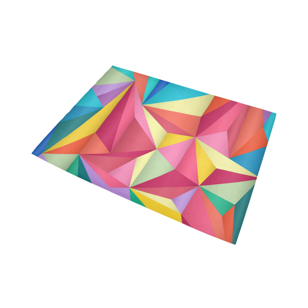 Colorful Triangles Abstract Geometric Area Rug7'x5'