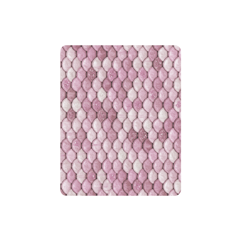 Pink sparkle glitter mermaid pattern Rectangle Mousepad