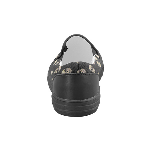 The Living Skull Men's Slip-on Canvas Shoes (Model 019)